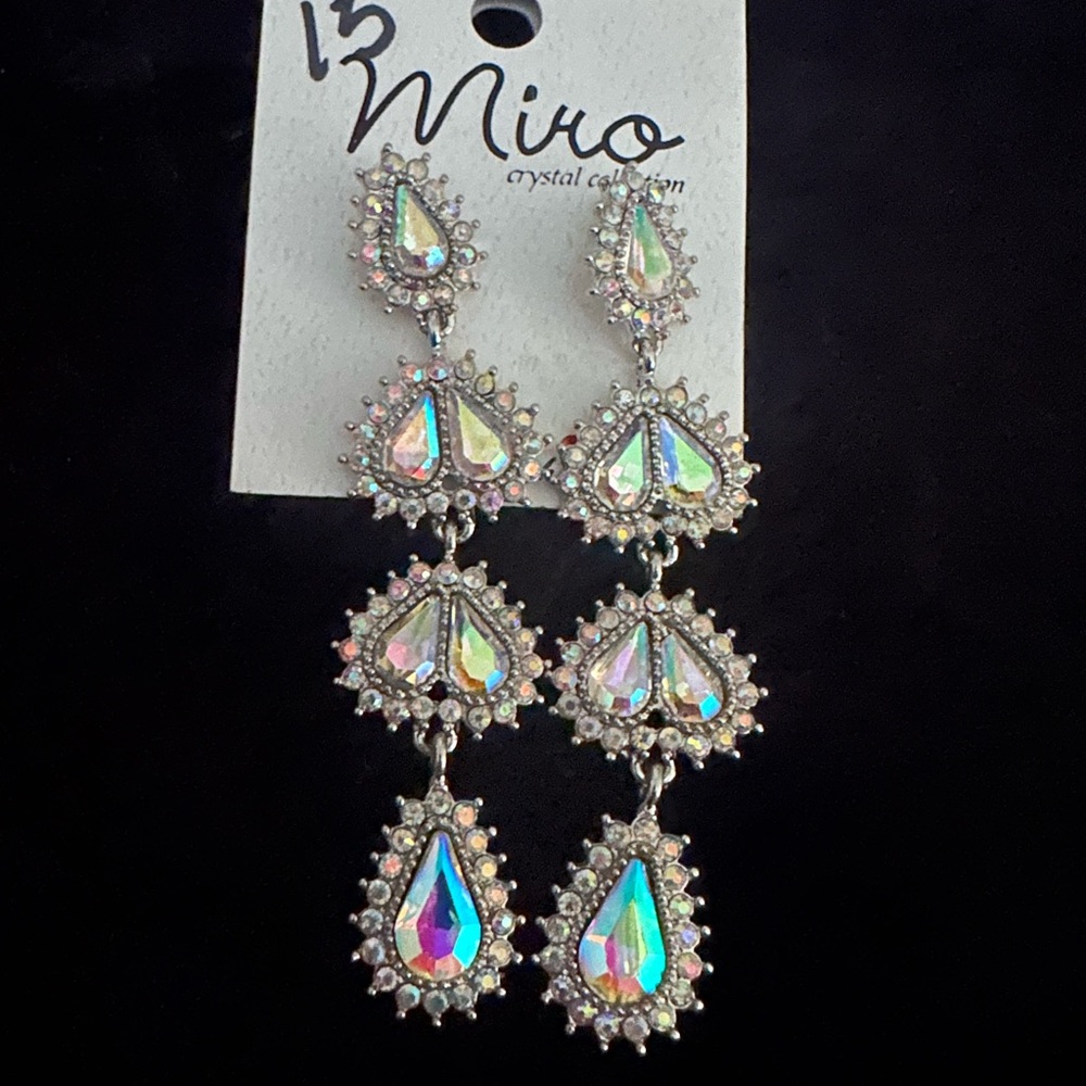 IRO Silver Statement Earrings with Chandelier Design